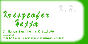 krisztofer hejja business card
